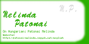 melinda patonai business card